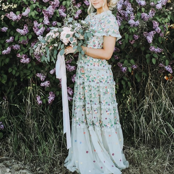 BHLDN Needle & Thread Gown size US 8 $781 - Picture 3 of 16